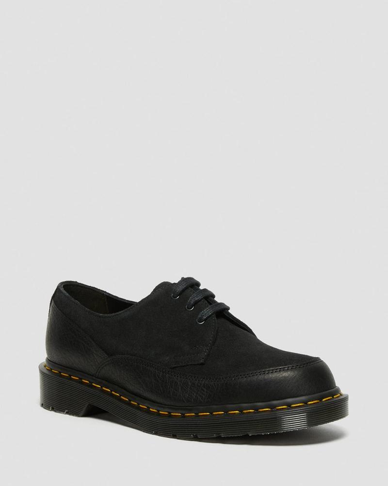 Black Men\'s Dr Martens 1461 Guard Made in England Leather Lace Up Shoes | CA 579YXF